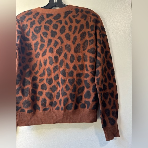 3.1 Phillip Lim Leopard Print Gray Merino Zip Cardigan Size S - Picture 9 of 12